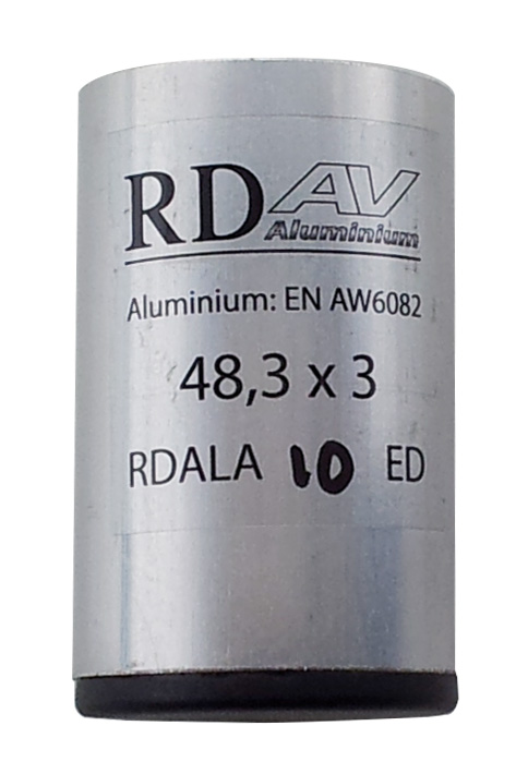 RDAV Aluminium poot voor 48,3 x 3 mm met dop 10 cm